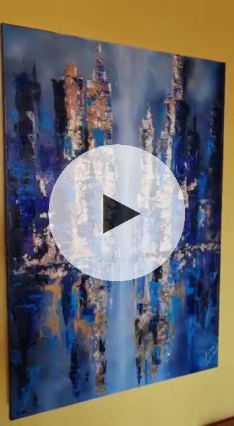ArteDiAlina.com painting: Rain on the golden street